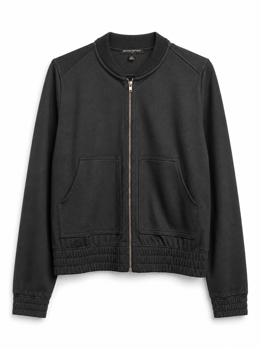 Banana Republic Black Zip Front Bomber Jacket Small Like New